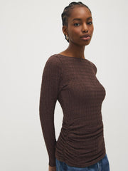 Boat Neck Ruched Top
