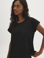 Eyelet Dolman Sleeve Tee