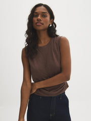 Cotton-Blend Draped Tee