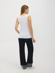 Cotton-Blend Scoop Neck Tank Top