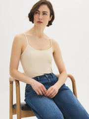 Cotton-Blend Scoop Neck Tank Top