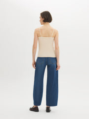 Cotton-Blend Scoop Neck Tank Top