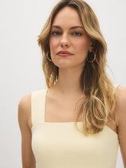 Cotton-Blend Thick Strap Tank Top
