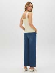 Cotton-Blend Thick Strap Tank Top