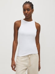 Cotton-Blend Ribbed Tank Top
