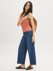Cotton-Blend Lace V-Neck Top