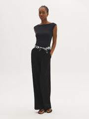 Double Layer Boat Neck Top