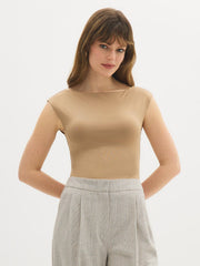 Double Layer Boat Neck Top