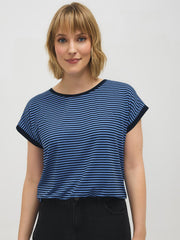 Striped Cuffed Dolman Sleeve T-Shirt