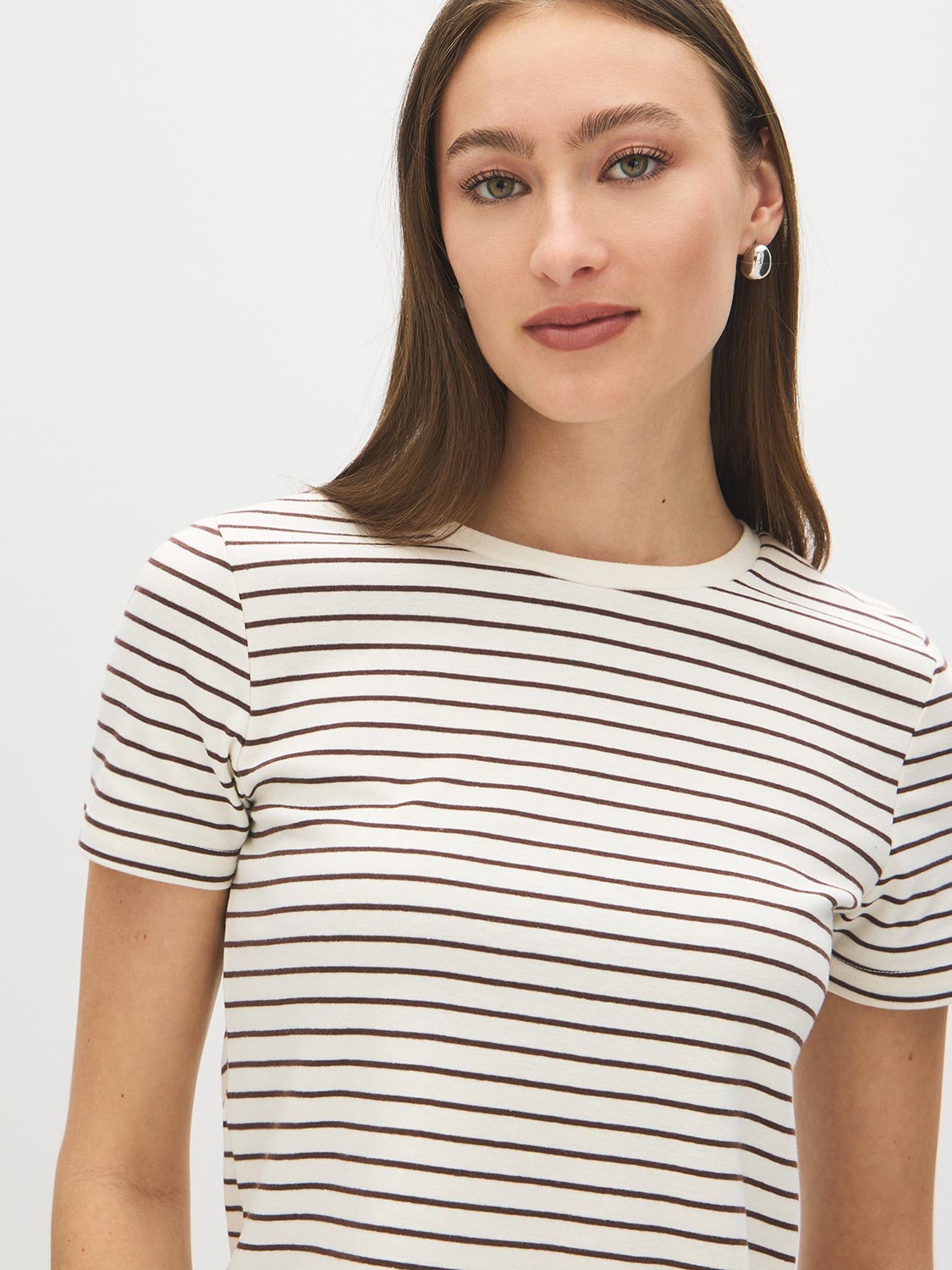 Striped Cotton-Blend Ribbed Tee