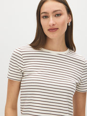 Striped Cotton-Blend Ribbed Tee