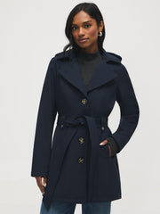 Mid-Length Hooded Trench Coat