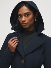 Mid-Length Hooded Trench Coat