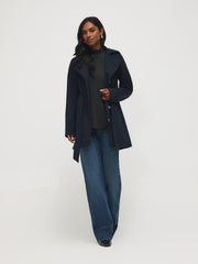 Mid-Length Hooded Trench Coat