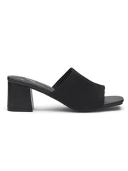Knit Block Heel Sandals