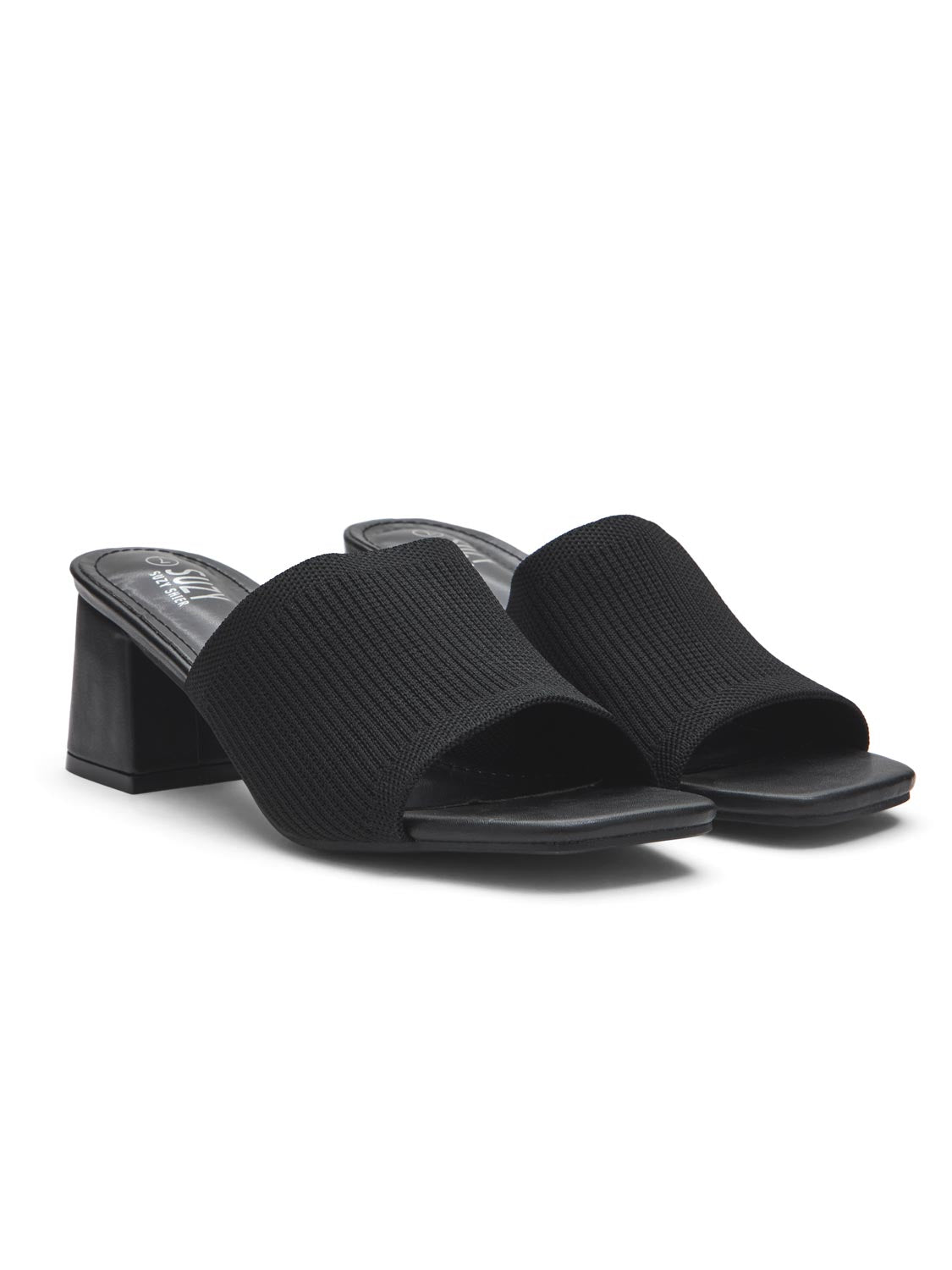 Knit Block Heel Sandals