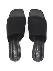 Knit Block Heel Sandals