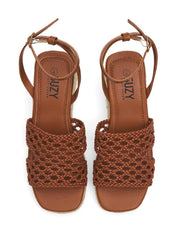 Faux Leather Woven Sandals