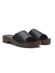 Faux Leather Platform Clogs