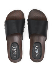 Faux Leather Platform Clogs