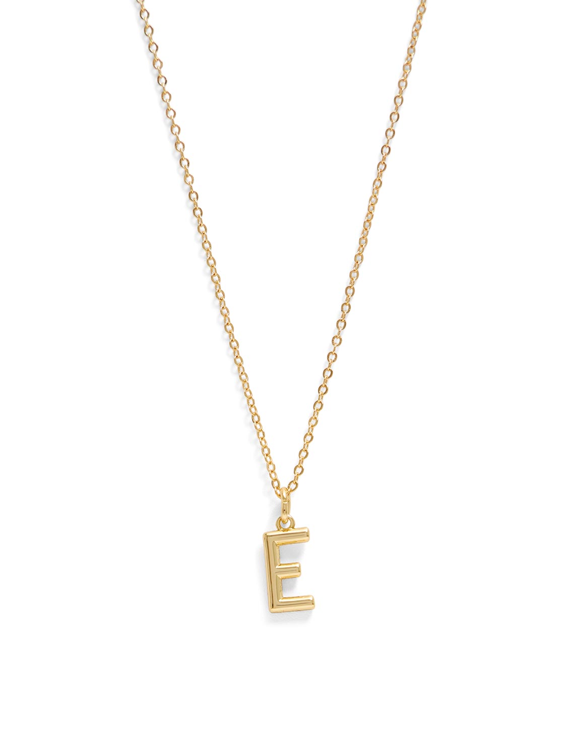 Boxed 'E' Initial Necklace