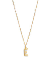 Boxed 'E' Initial Necklace