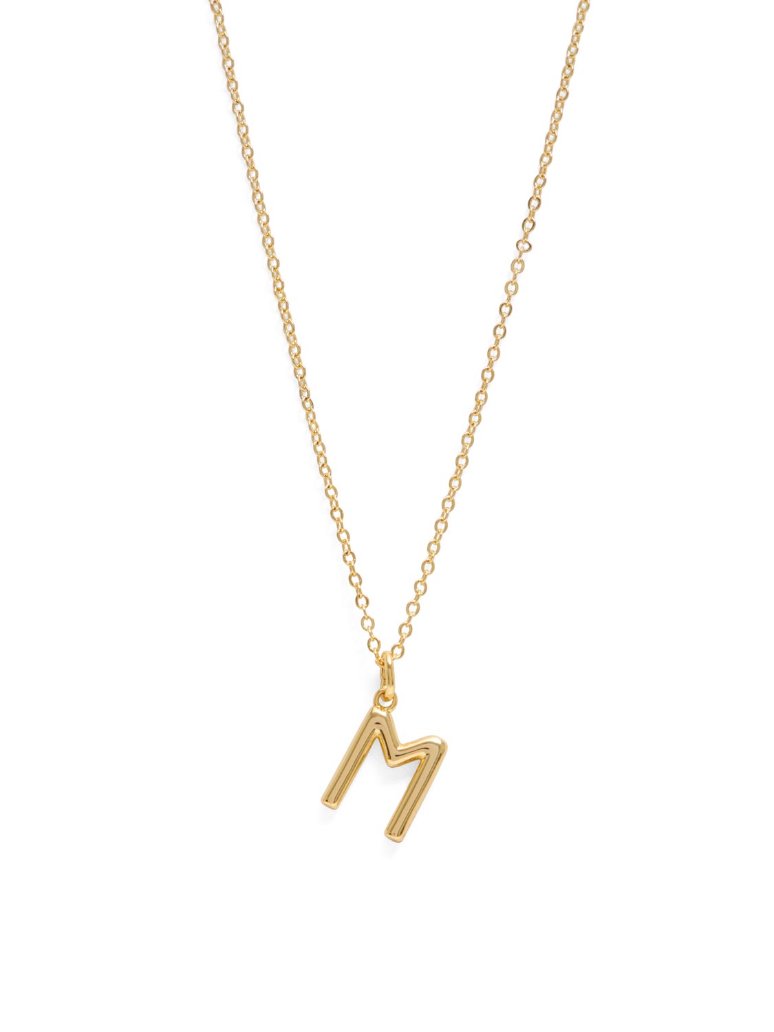Boxed 'M' Initial Necklace
