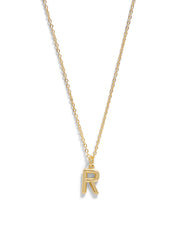 Boxed 'R' Initial Necklace