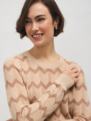 Wave Pattern Pointelle Sweater