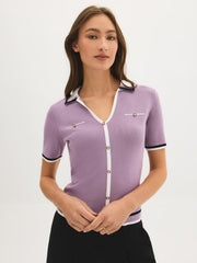 Short Sleeve Polo Cardigan