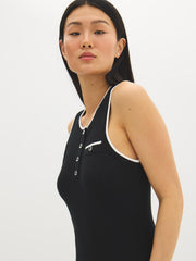 Sleeveless Button-Front Sweater Top