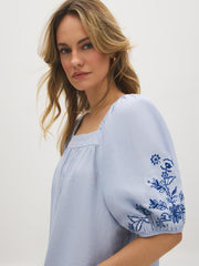 Embroidered Square Neck Blouse