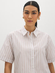Cotton-Blend Striped Blouse
