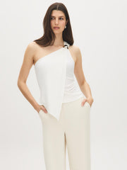 Asymmetric Drape One-Shoulder Top