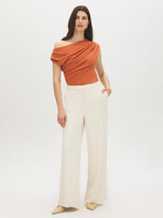 Off-Shoulder Scuba Crepe Top