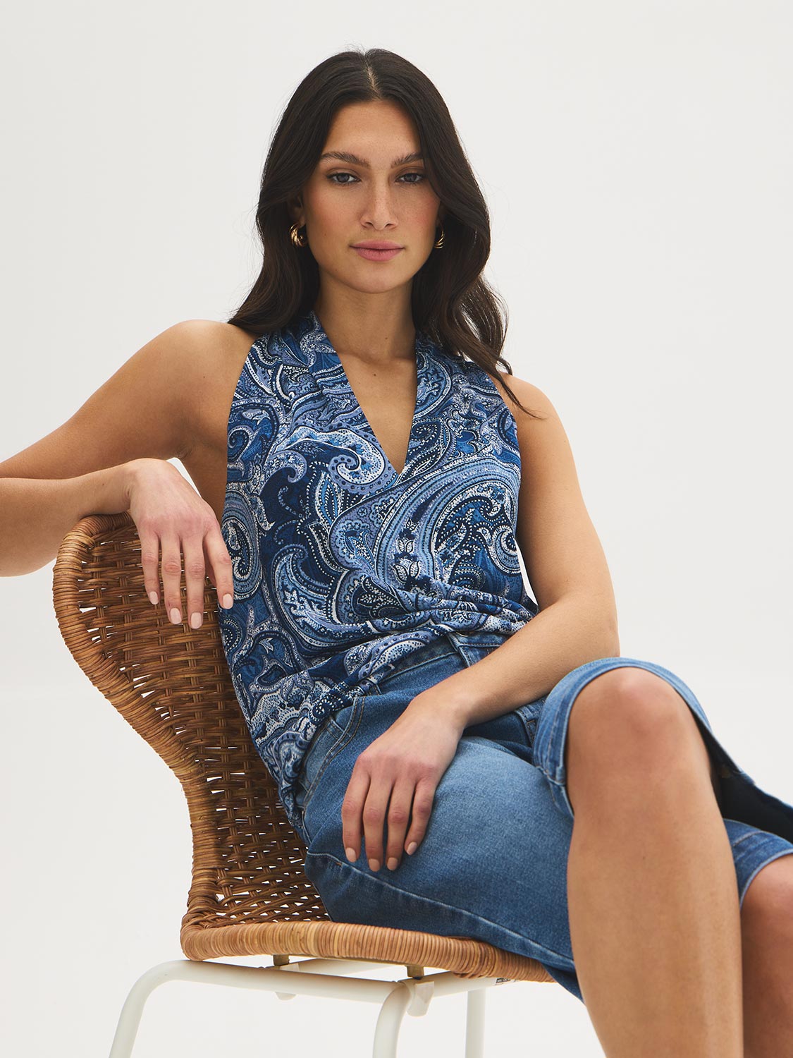 Paisley Print Halter Top