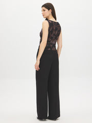 Sleeveless Boat Neck Mesh Top