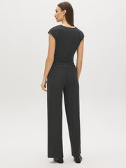 Textured Wide-Leg Pants