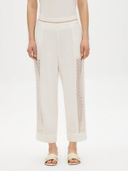 Crochet Insert Cropped Pants