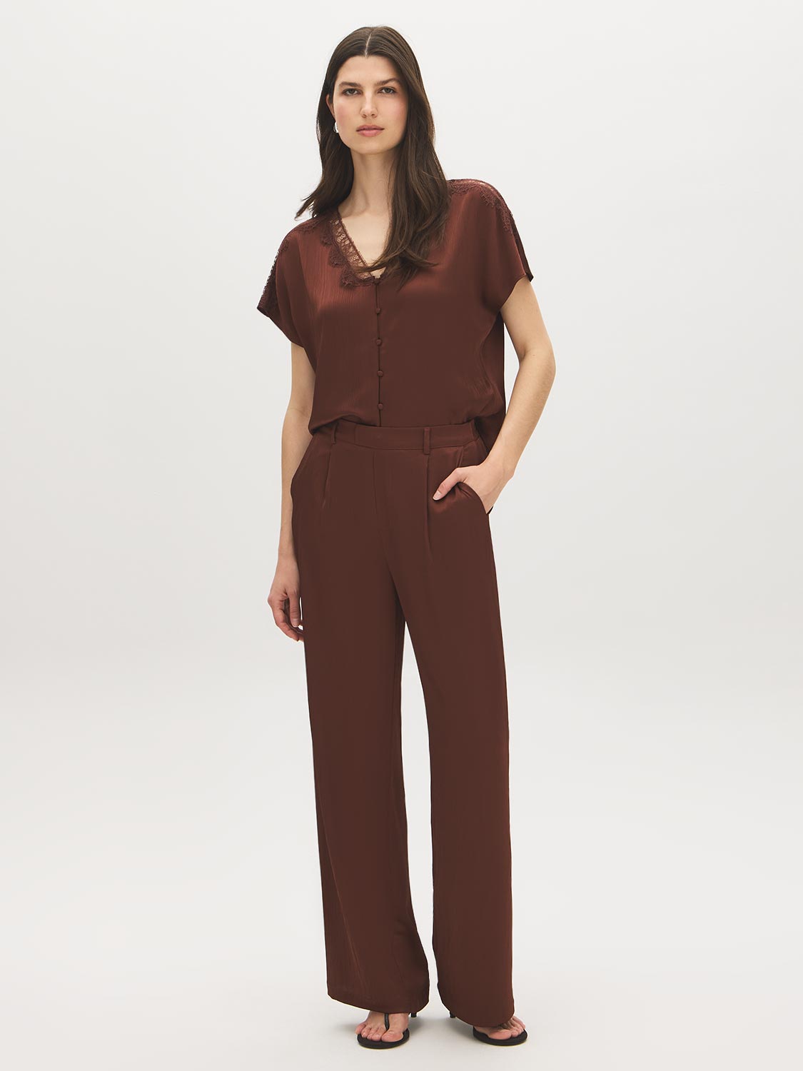 Pull-On Wide Leg Pants