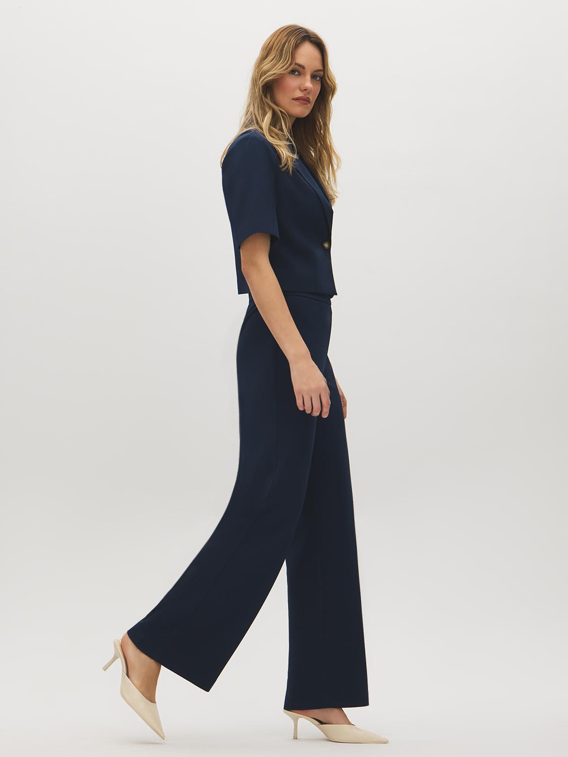 Crepe Straight-Leg Pants