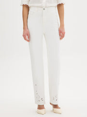 Cotton Embroidered Straight-Leg Jeans