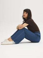 Elastic Waist Wide-Leg Jeans