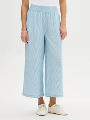 Striped Denim Gaucho Pants