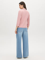 One-Button Blazer with Tipped Cuffs