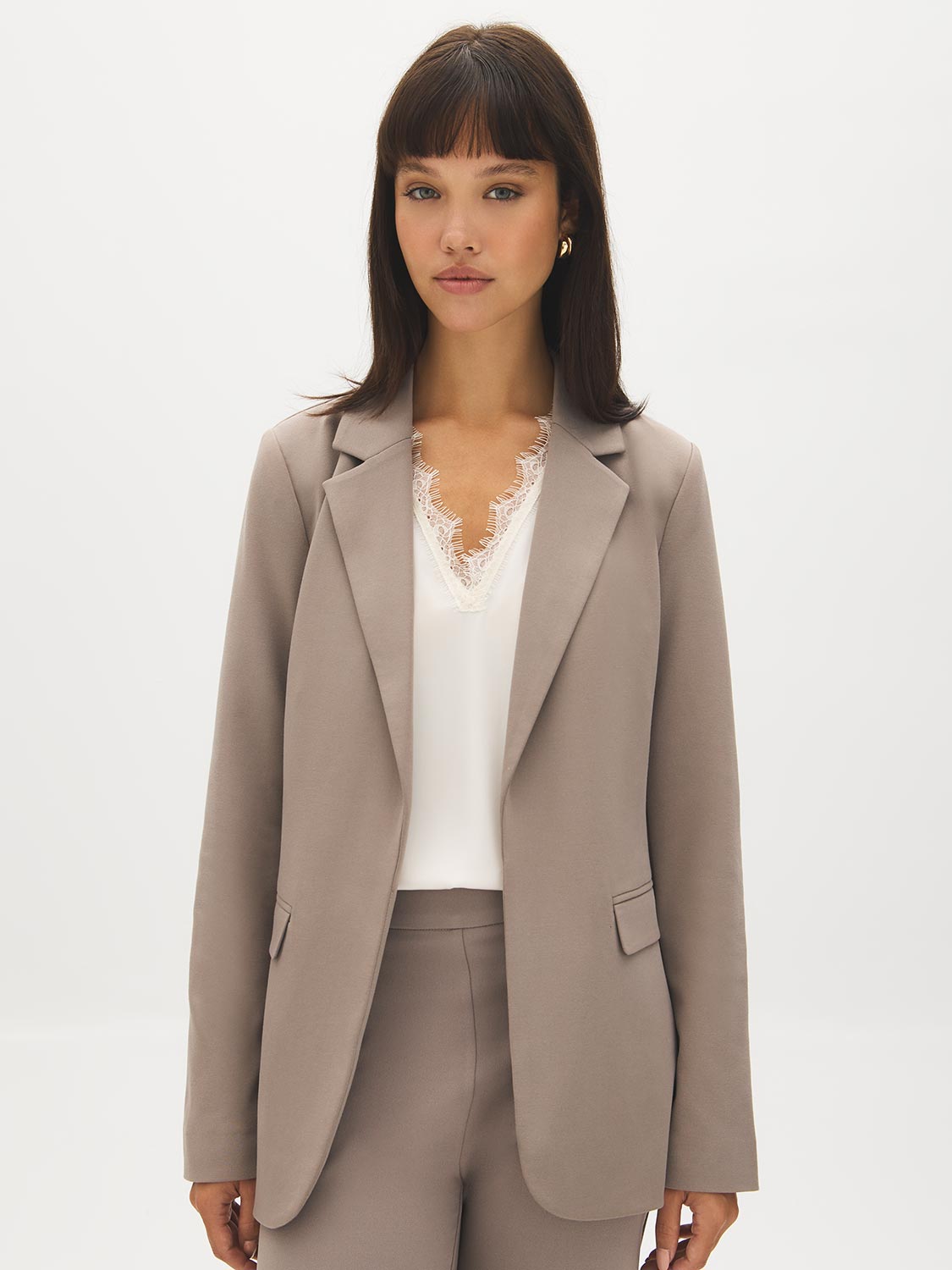 Cuff Open-Front Blazer
