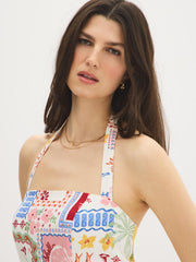 Printed Halter Mini Dress