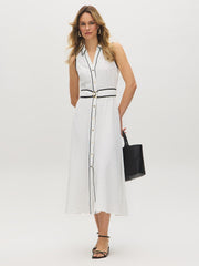 Polka Dot Midi Shirt Dress