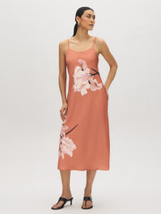 Floral Placement Print Slip Dress