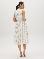 Polka Dot Chiffon Midi Dress